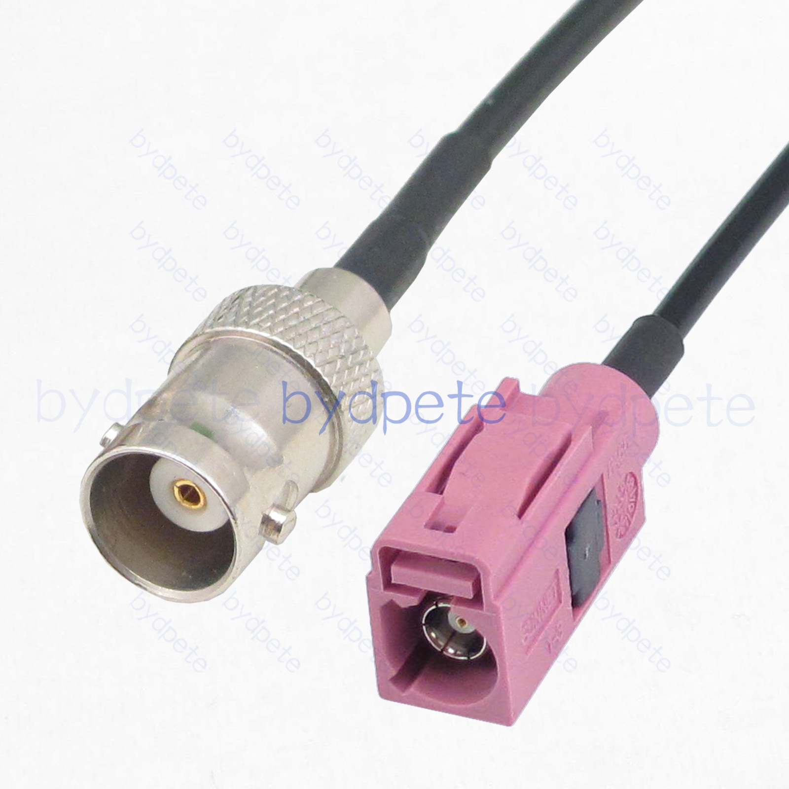 Fakra-H Female Pink 4003 to BNC Female Small RG174 Black PVC Coax Cable For Telematics and Navigation RF 50Ohms Coaxial Cable