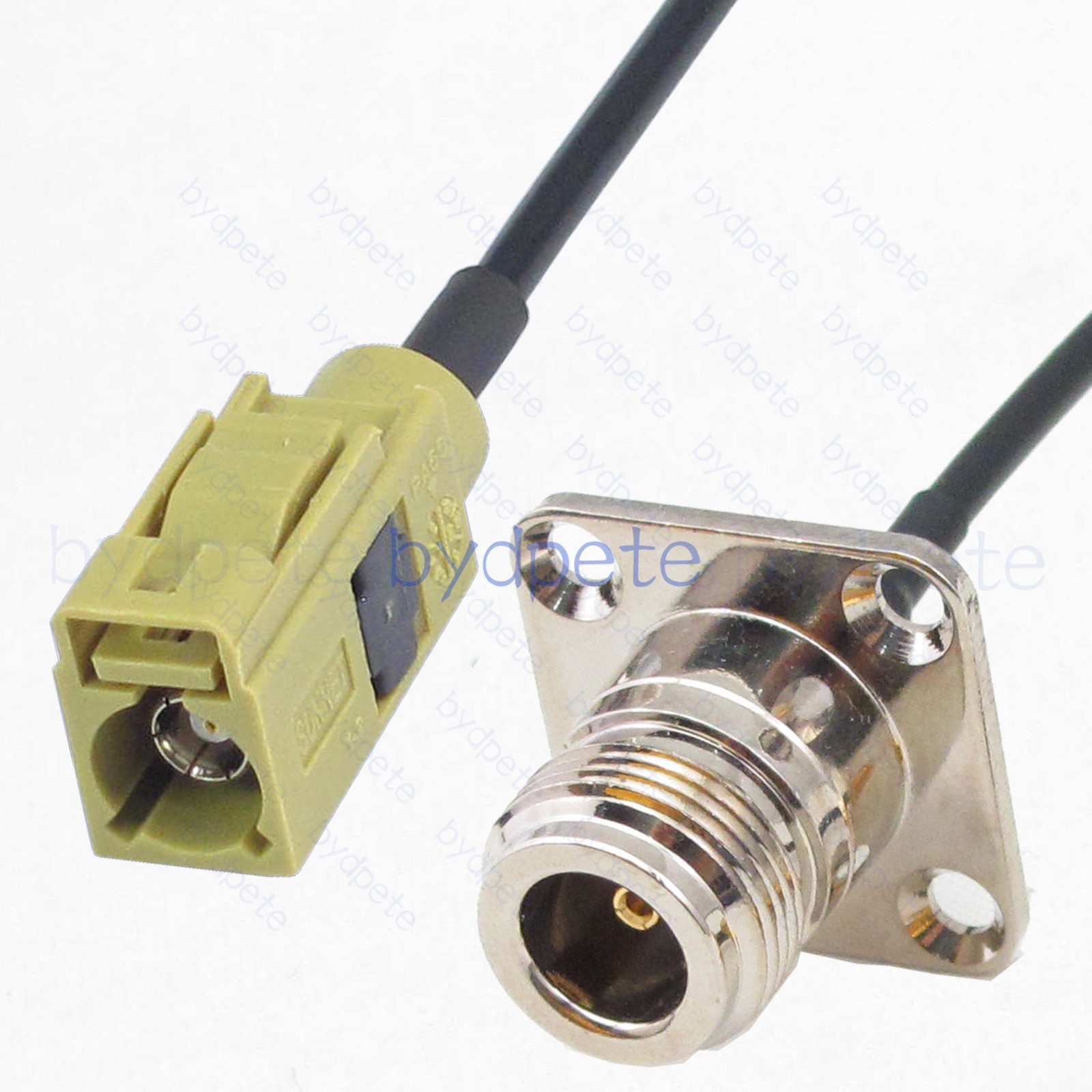 Fakra-K Female Curry Yellow 1027 to N Female 4four Hole Panel RG174 Cable For Wireless Device With Intermediate Frequency (IF)