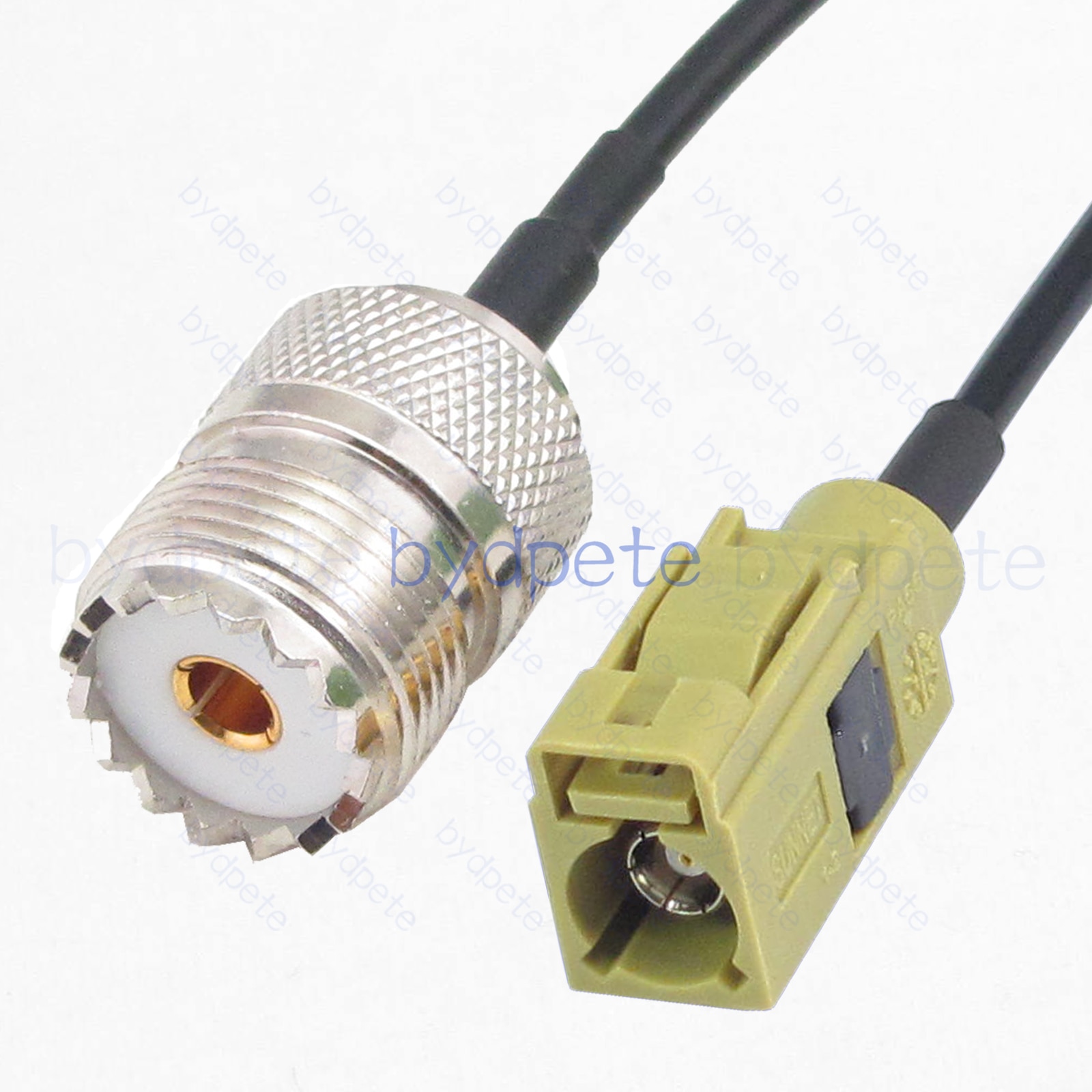 Fakra-K Female Curry Yellow 1207 to UHF Female SO-239 RG174 RF Cable For Wireless Device With Intermediate Frequency (IF) 50Ohms