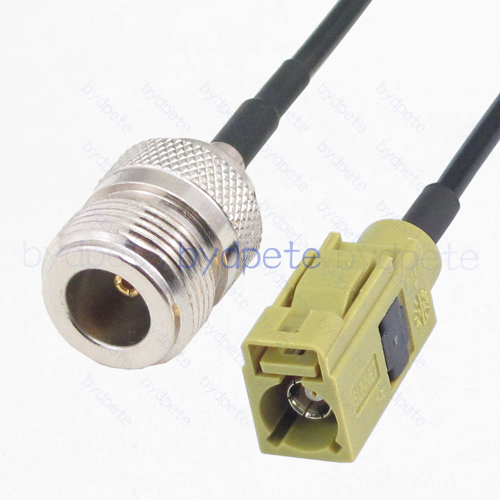 Fakra-K Female Curry Yellow 1207 to N Female RG174 For Wireless Device With Intermediate Frequency (IF) 50Ohms Coaxial Cable