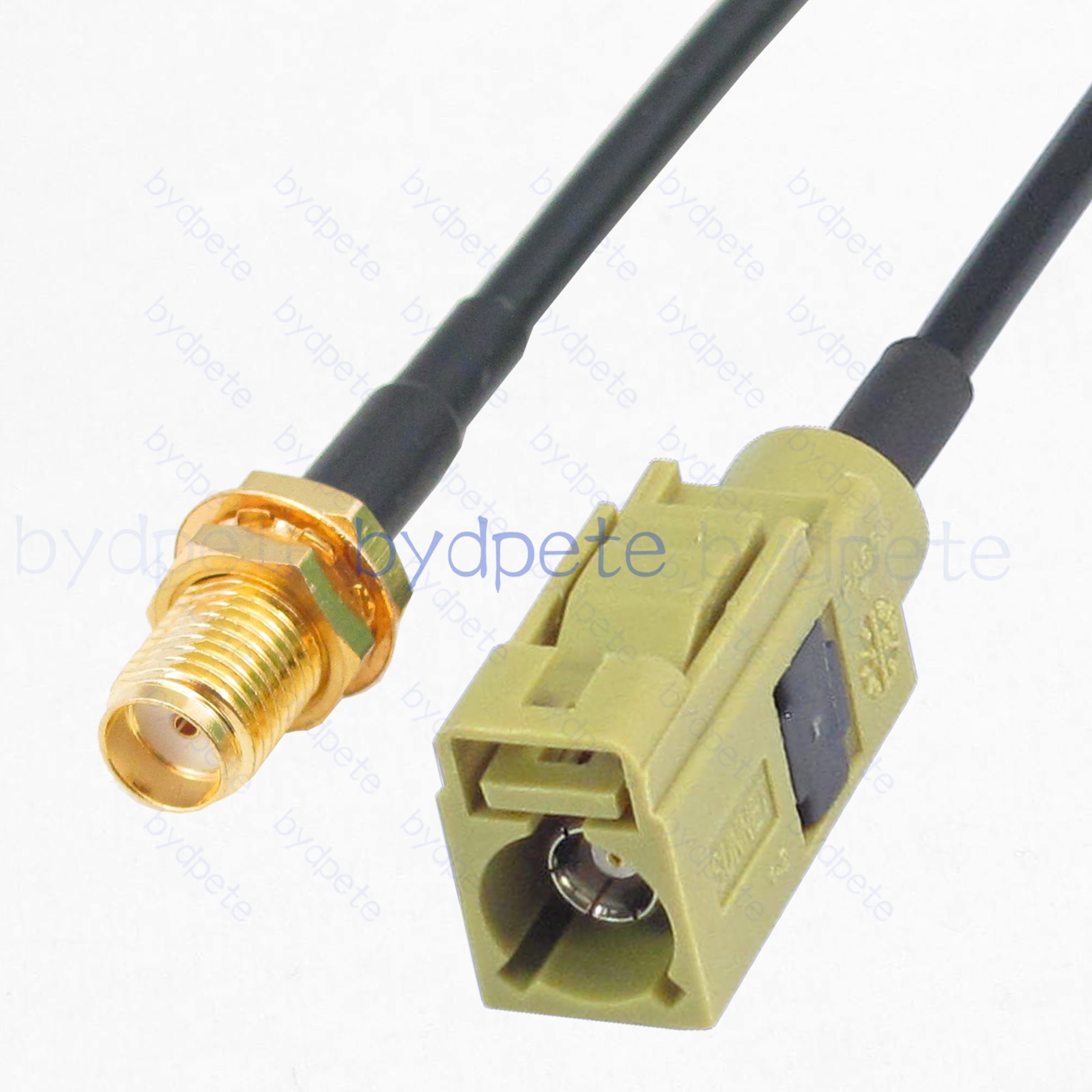Fakra-K Female Curry Yellow 1207 to SMA female RG174 For Wireless Device With Intermediate Frequency (IF) 50Ohms Coaxial Cable