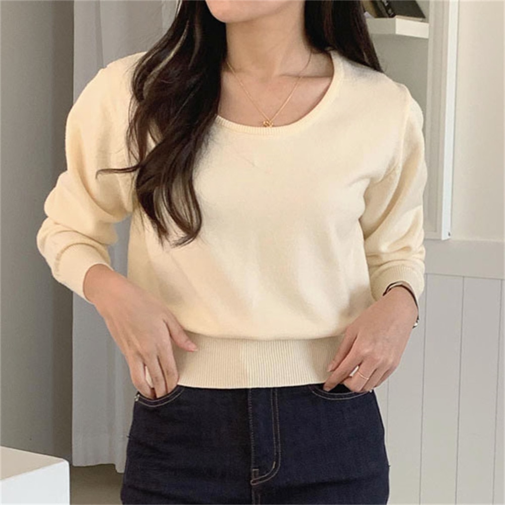 Alien Kitty Spring Women Pullovers Tops Minimalist Fashion Chic Knitted 2023 OL Outwear New Loose Elegant Mujer Slim Sweaters