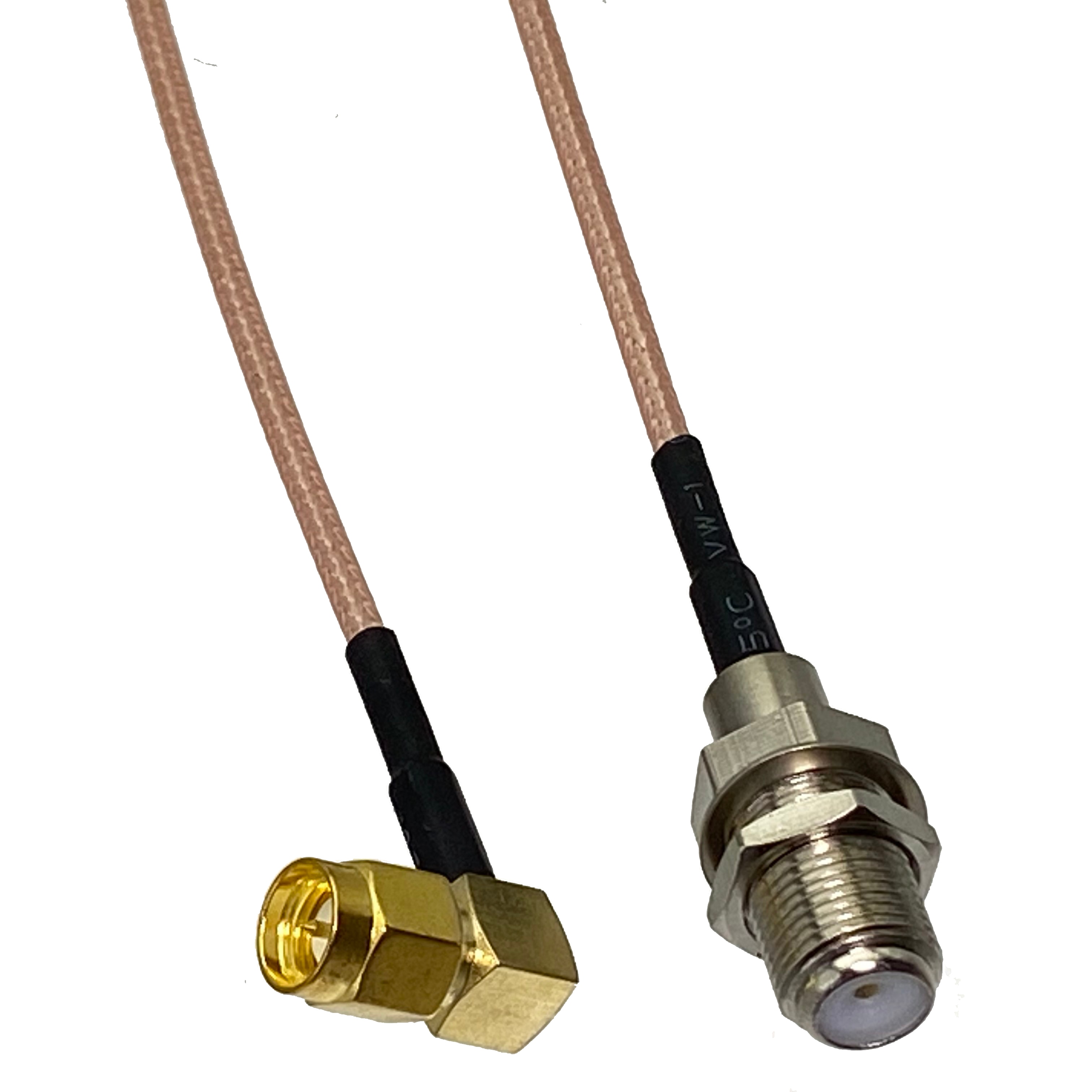 RG316 F TV Female Jack Bulkhead to SMA Male Right Angle Connector Crimp RF Coaxial Jumper Pigtail Wire Terminal 4inch~5M New