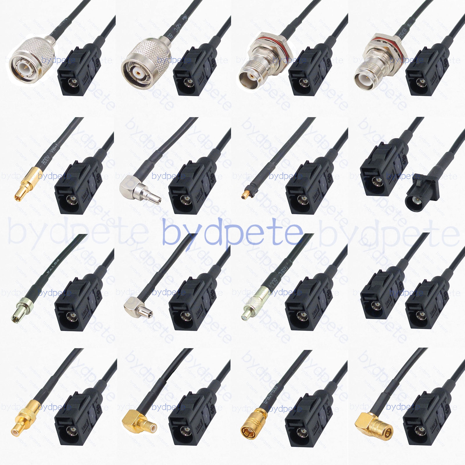 NO.3 Fakra-A Female Black 9005 to TNC CRC9 TS9 SMB Male or Female RG174 Cable For GSM Mobile Global Mobile Communication System