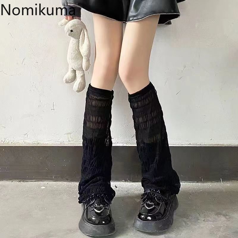 Japan Style Leg Warmers Women Stockings Summer Knitting Thin Over Knee Socks Women Sweet Girls JK Lolita Knee Socks Foot Cover