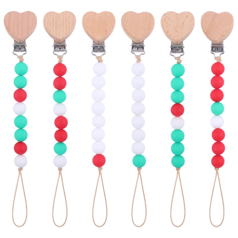 Silicone Beads Pacifier Clips Chain BPA Free DIY Dummy Clip Holder Soother Chains Baby Teething Chew Toys Gifts