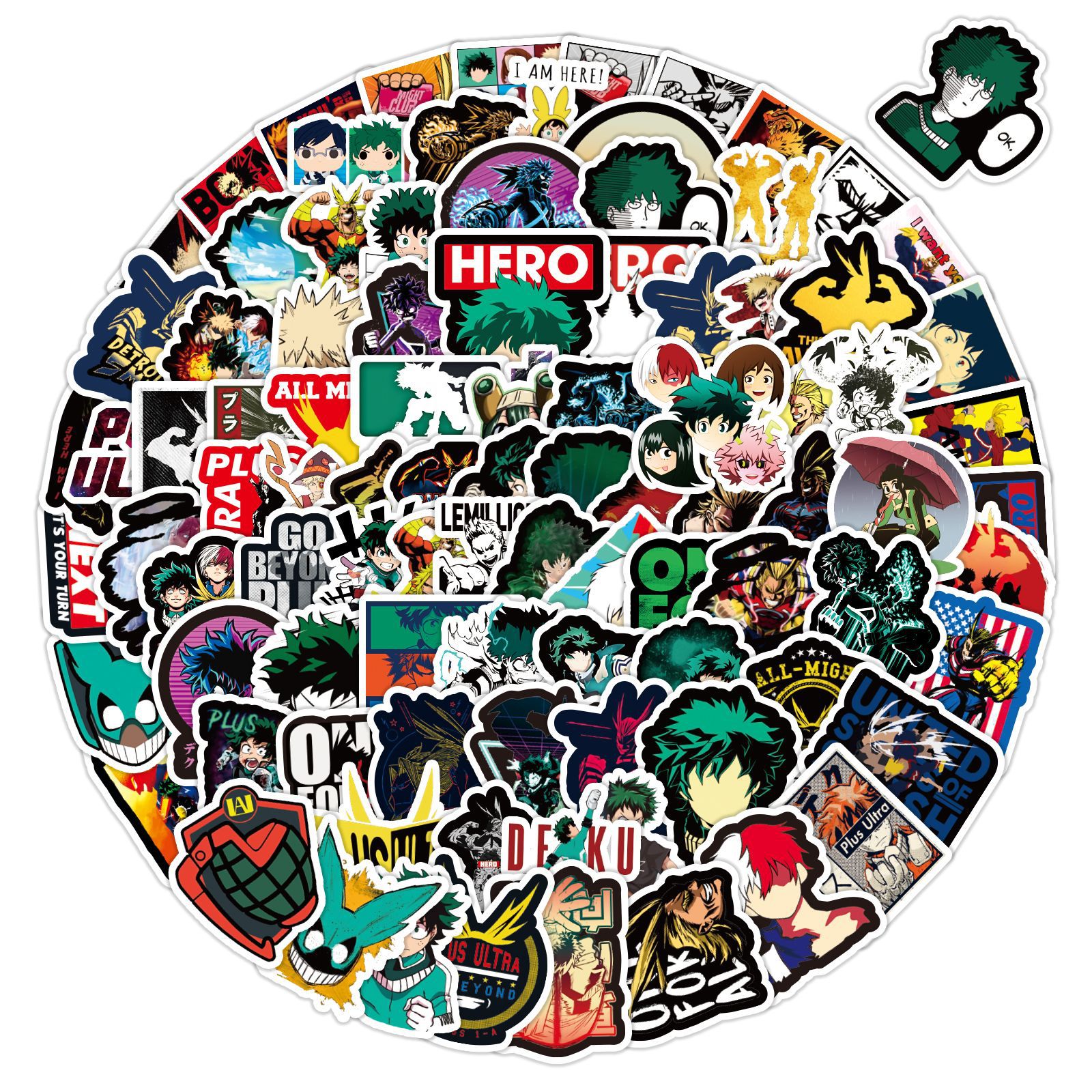30/50/100PCS Anime Stickers My Hero Academia Japanese Cartoon Stationery Sticker Laptop Fridge Skateboard Boku No Hero Decals