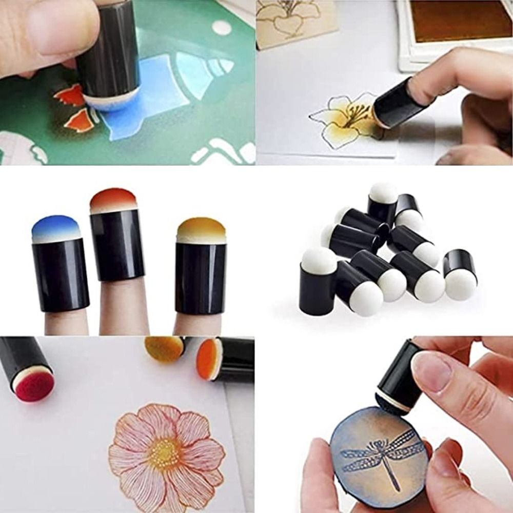 10PCS New Painting Craft Set Foam Inking Scrapbooking Finger Sponge Daubers Painting Tool DIY