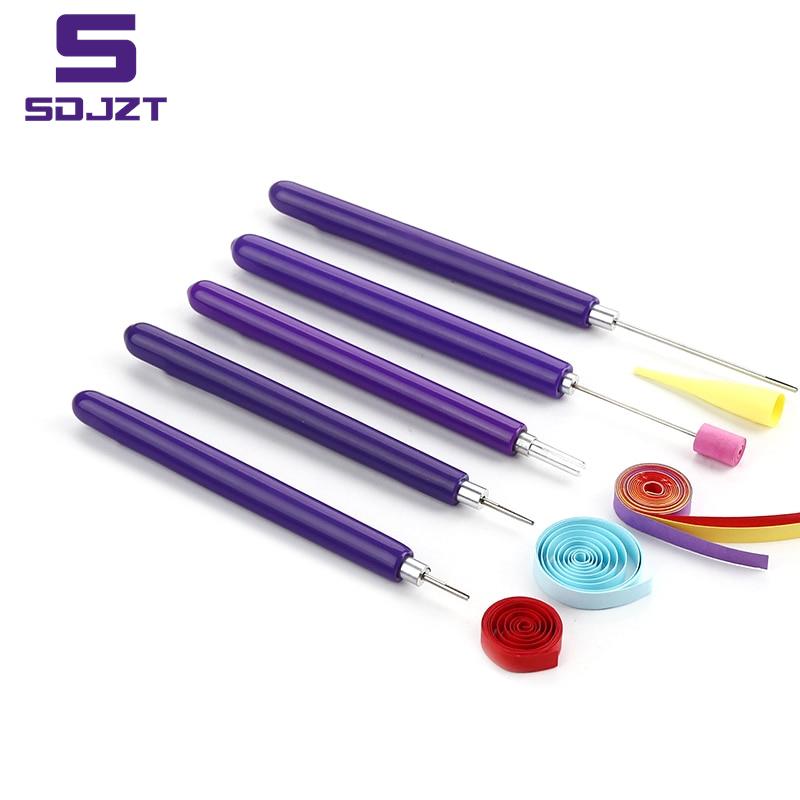 5pcs/set Quilling Paper Pen Scrapbooking Craft Origami Handle Slotted Structure Practical Quilled Tool
