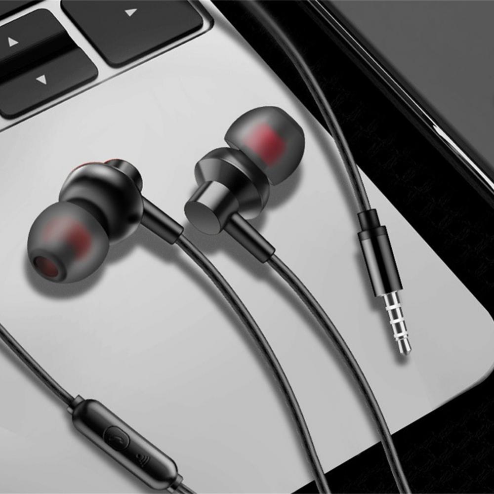 Metal Earphones Wired 3 5mm Wired Headphones For Android Earphones With Microphone Subwoofer Sport Headset Music Player Mobile C