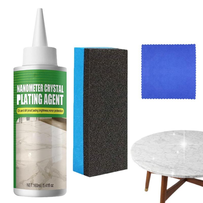 Stone Nano Crystal-Plating Agent Granite Cleaner Marble Tile Cleaner Shine Restorer Natural Stone Gloss Polish With Sponge