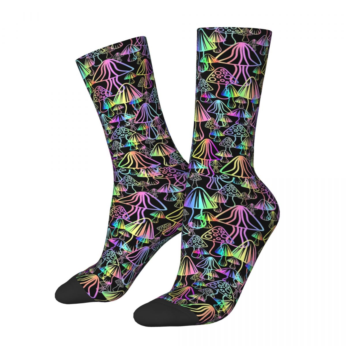 Funny Crazy Sock for Men Magic Hip Hop Harajuku Mushroom Happy Quality Pattern Printed Boys Crew Sock Casual Gift