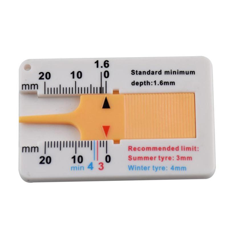 Plastic Tire Pattern Ruler 0-20 MM Vernier Depth Caliper Pattern Meter Depth Gauge Tyre Tread Tire Car Gauge Portable Depth L6O9