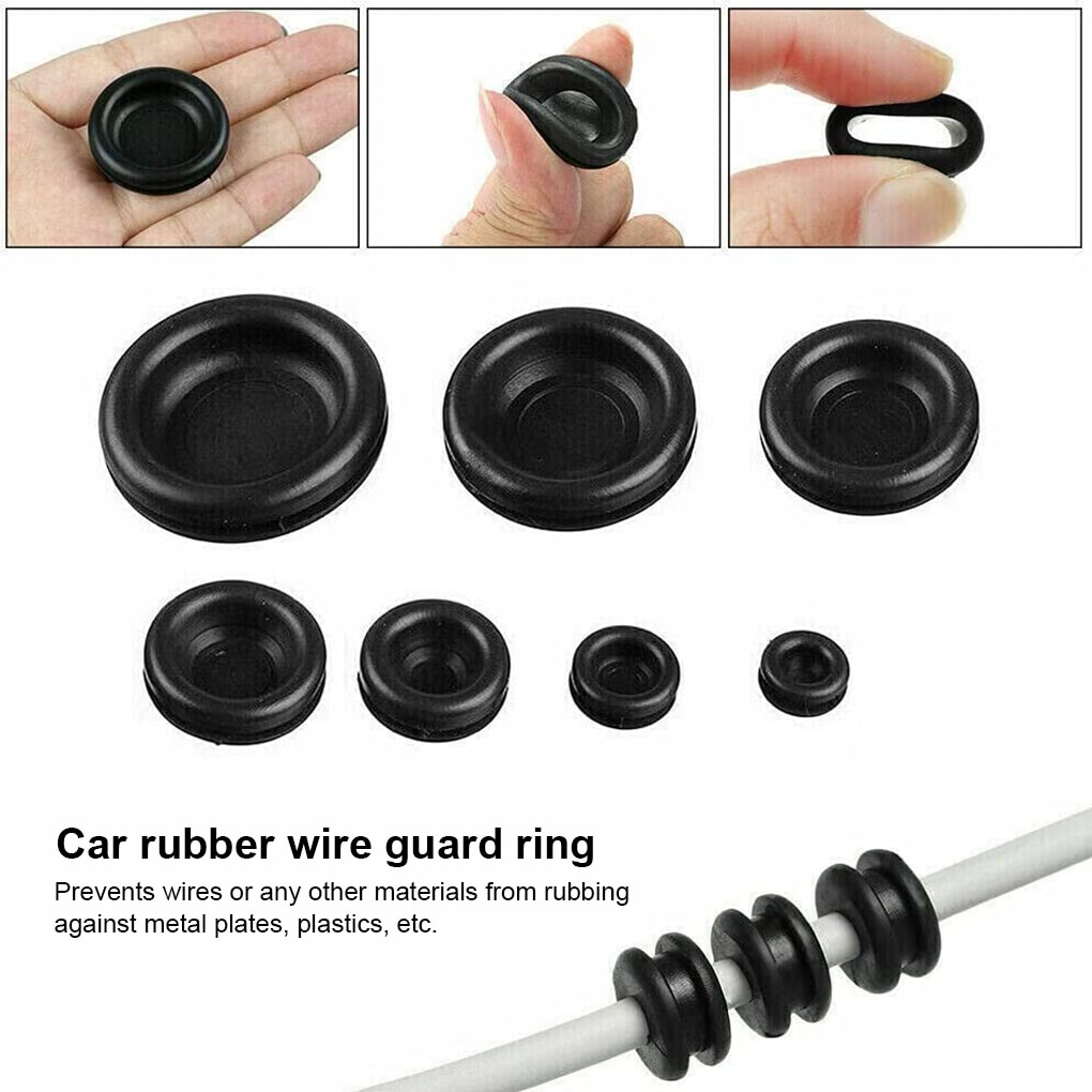 200 Pieces Set Car Grommet 7 Kinds Wire Organizer Fastener Gaskets Kit