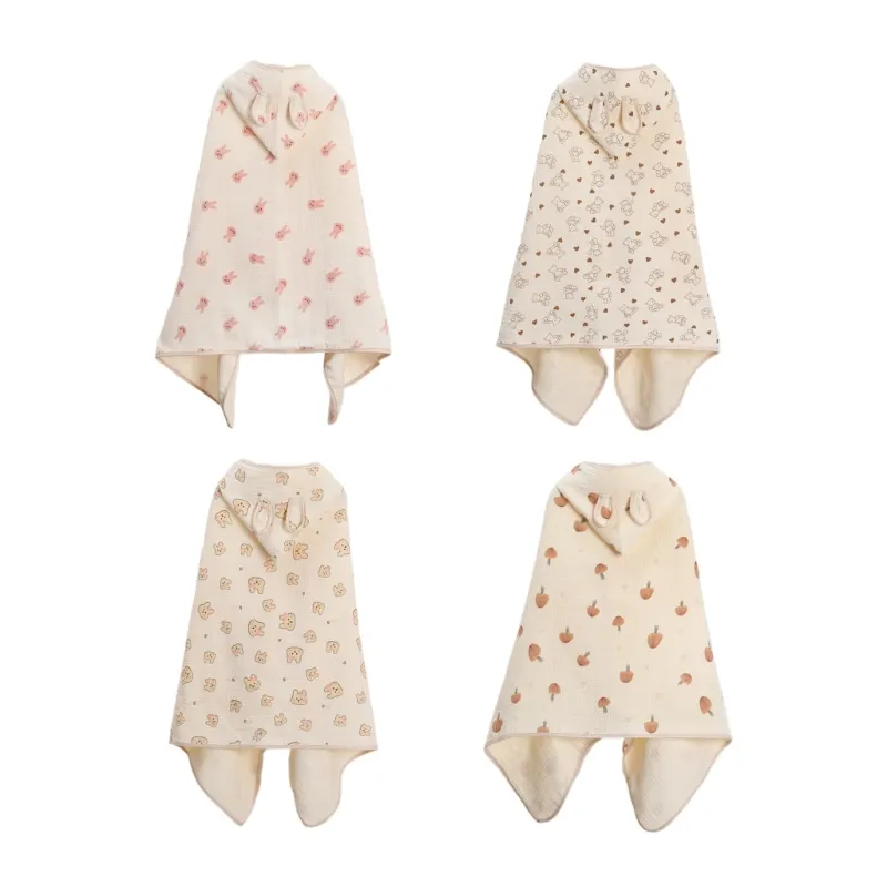 Toddler Bunny Ear Hooded Bathrobe Skin Friendly Baby Bath Towel Infant Essential