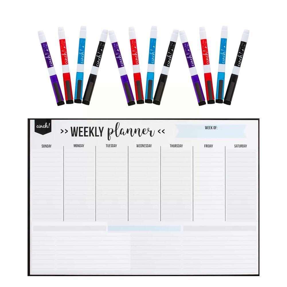 Acrylic Planner Dry Erase Weekly Calendar Magnetic Calendar Erase Dry Monthly Daily 16.5''x11.8'' Refrigerat