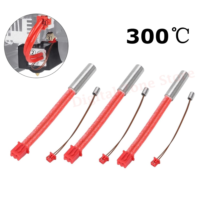 3 Sets 24V 300℃ Heating Tube Heater Cartridge, Thermistor NTC100K Sensor for Creality Ender 3 S1, CR10 Smart Pro, Sermoon V1