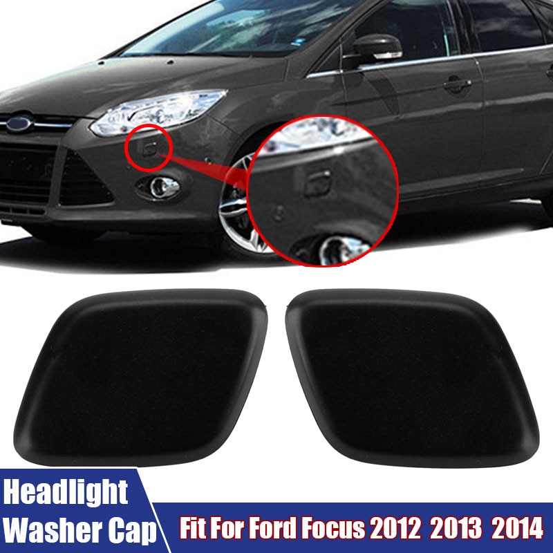 A Pair of Headlight Washer Nozzle Covers Car Accessories Front Bumper Headlight Spray Jet Cap Fit For Ford Focus 2012 2013 2014