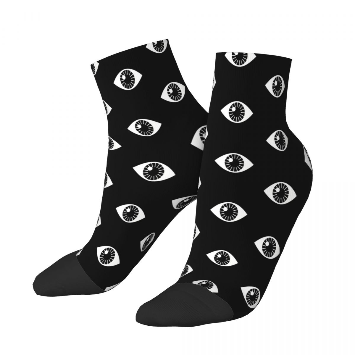 Eyes Wide Open On Black Ankle Socks Male Mens Women Autumn Stockings Printed
