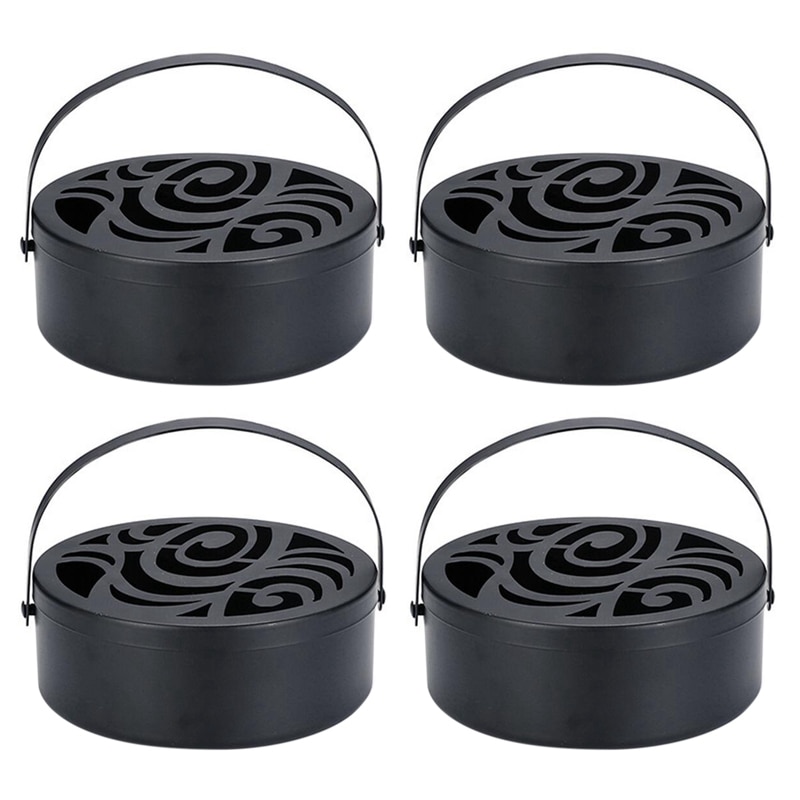 4X Metal Portable Mosquito Coil Holder,Household Mosquito Repellent Box,Classical Design Portable Mosquito Coil Holder