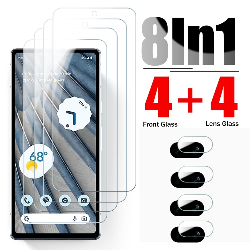 Googe Gogle Pixel7a Glass 8In1 Camera Lens Protective Glass For Google Pixel 7a 7 a a7 5G G0DZQ 6.1" Screen Protector Film 