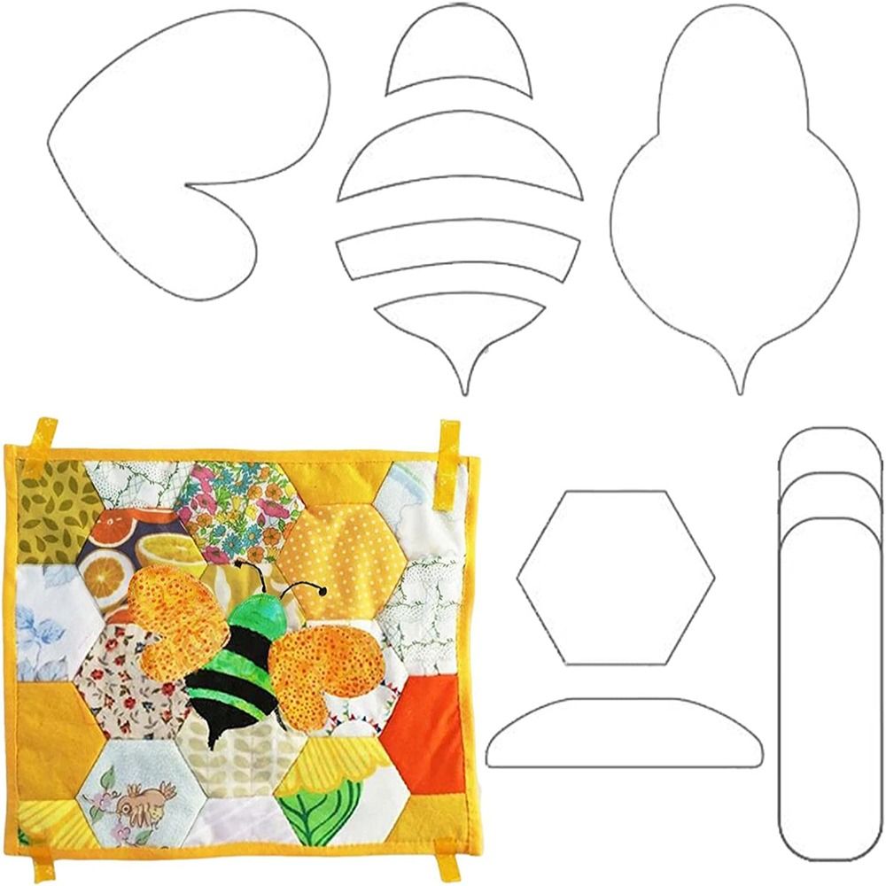 Collection Lovely Little Bee Board Quilting Supplies Sewing Template Quilting Template Set Patchwork Ruler Kit