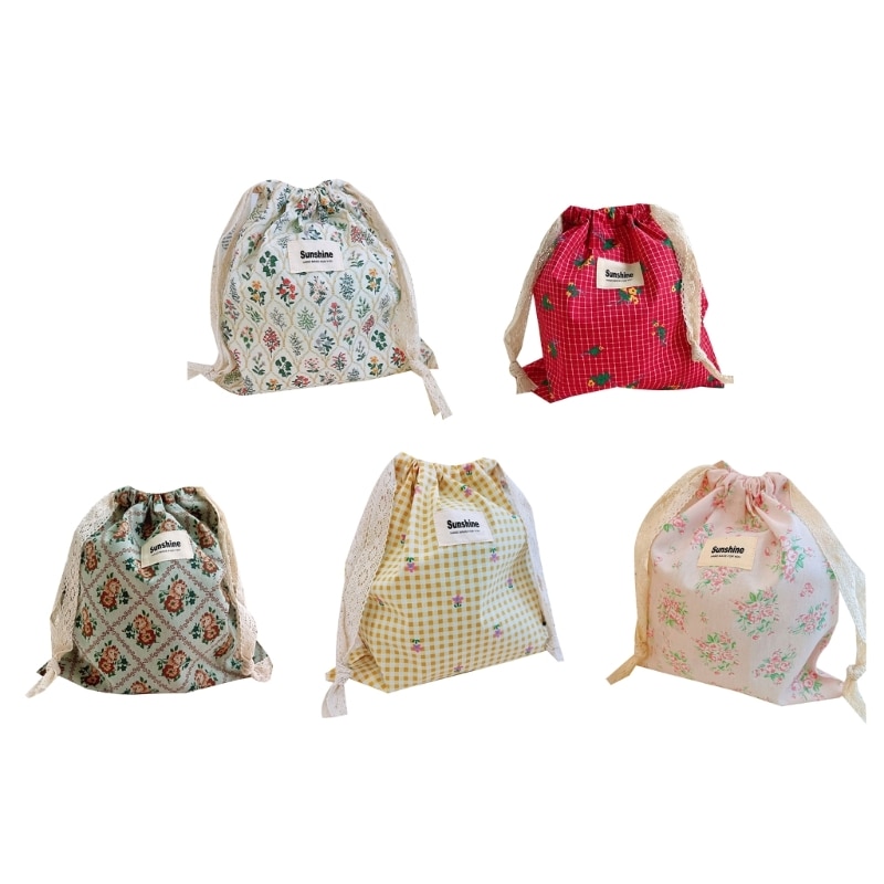 Infant Baby Diaper Bag with String Portable Outdoor Travel Storage Bag Cotton