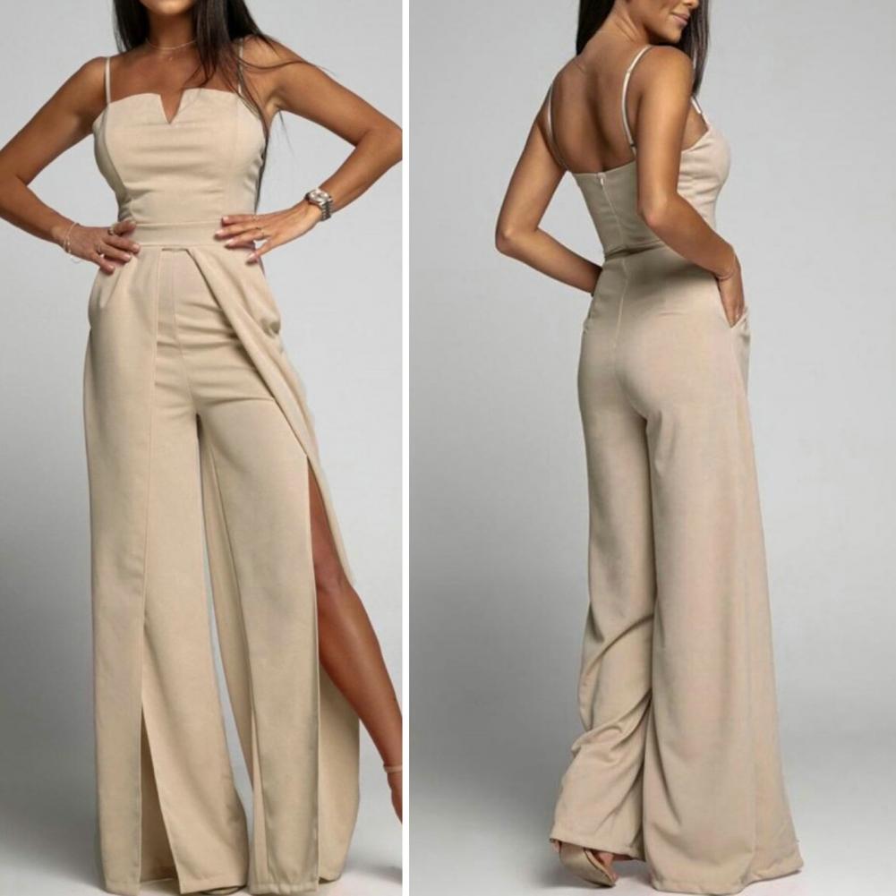 Stylish Suspender Romper High-waist Breathable Sexy Jumpsuit Summer Bandeau Suspender Party Jumpsuit