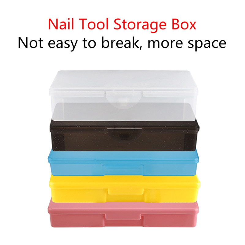 1Pcs Nail Art Storage Box PP Plastic Large Dust Storage Rectangular Empty Box Manicure Nail Tools Organizer