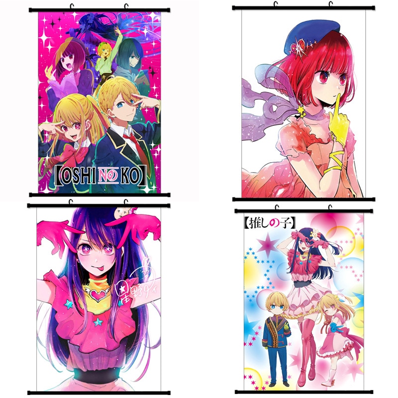Anime Oshi no Ko Hoshino Ai Aquamarine Ruby Arima Kana Cosplay HD Wall Scroll Roll Painting Poster Hanging Picture Poster Gift