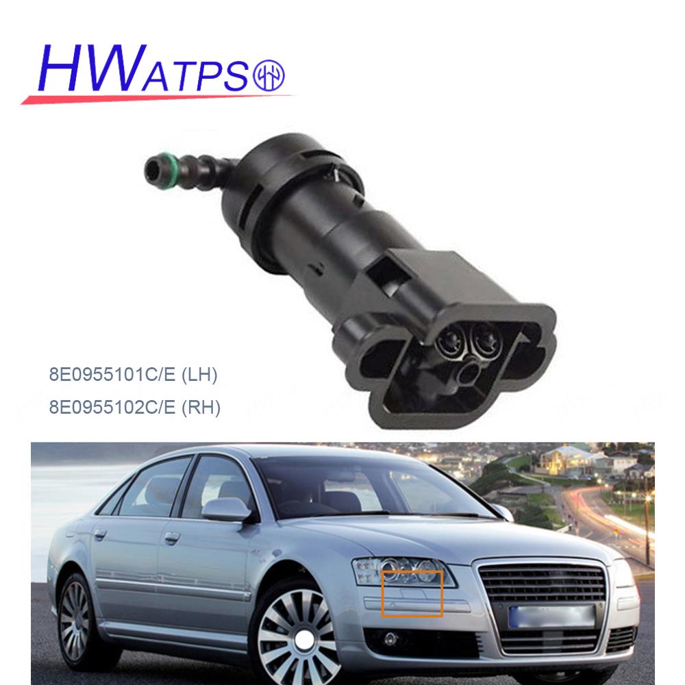 Car Left & Right Headlight Washer Jet Nozzle Cylinder 8E0955101C/E (LH) & 8E0955102C/E (RH) For Audi A4 B6 1.8L 3.0L 200