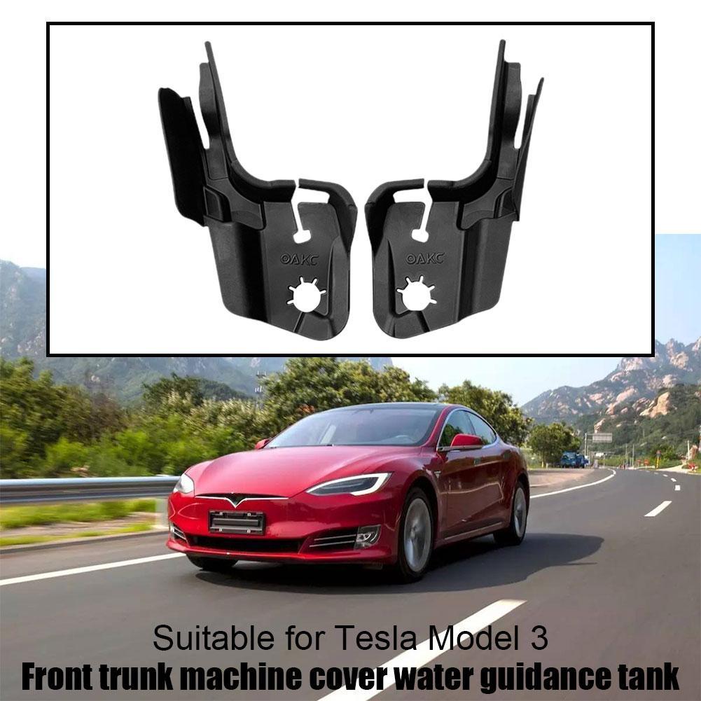 2pc Front Spare Case Cover Guide Water Channel For Tesla Model3 Guide Water Tank Block Cover Leakproof 3 Y 2022-2023 Accessories