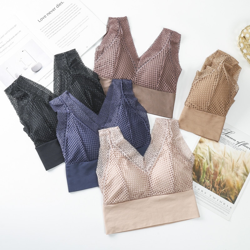 Big Yards Of Lace The Back Sexy Bra Sports Female Render That Wipe a Bosom Inside Take The Exposed One-Piece