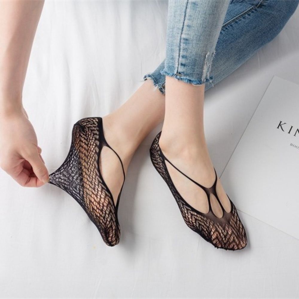1 Pair Low Cut Boat Socks High Heel Shoe Hosiery Invisible Sling Socks Women Velvet ​Socks Thin Bottom Half Feet Hosiery