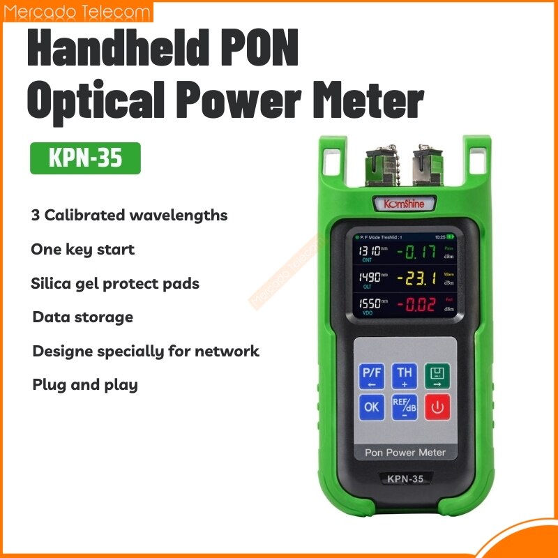 KomShine Original KPN-35 PON Power Meter 1310nm/1490nm/1550nm. 10mw VFL Built in KFI-40 Fiber Identifier Fiber Detector