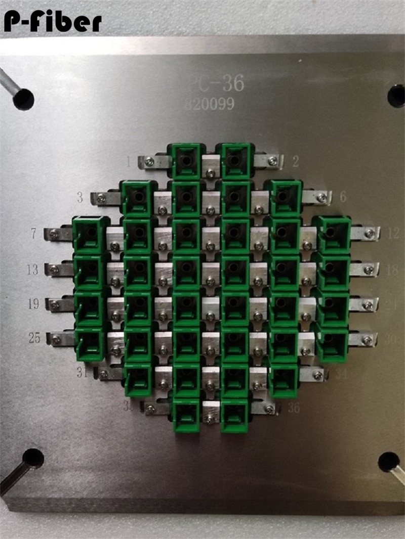 36 cores SC APC grinding fixture for fiber optic jumper production 36 ports SCAPC foure corner pressure plate disc