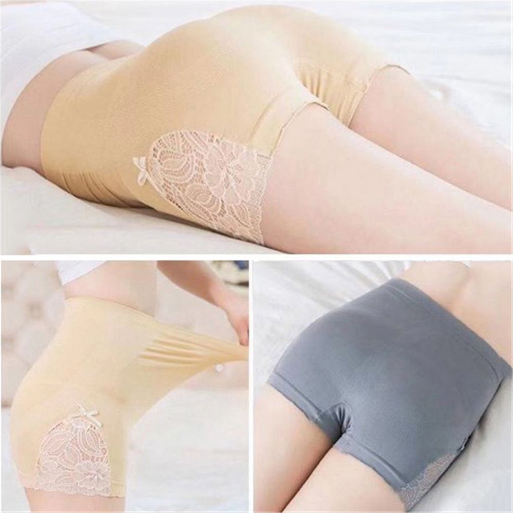 Women's Shorts Outer Wear Fashion Boxer Briefs Safety Pants Belly Panties Ladies Lace Leggings Breathable