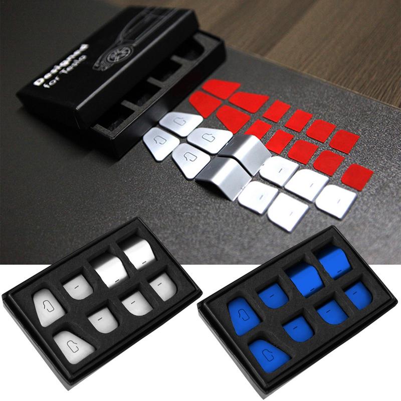 Interior Auto Accessories For Tesla Model 3 Model Y 11Pcs Car Door Lock Window Lift Button Decorative Patch Modification Decor