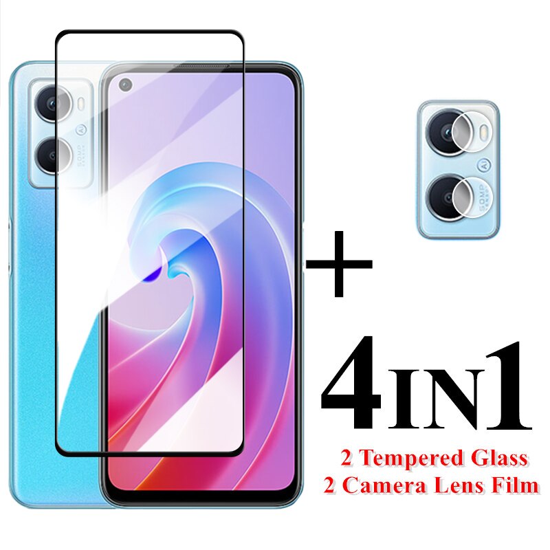 For OPPO A96 4G Screen Protector 6.59 inch Full Glue Cover Glass For OPPO A36 A76 A96 Tempered Glass OPPO A96 A76 A36 Lens Flim