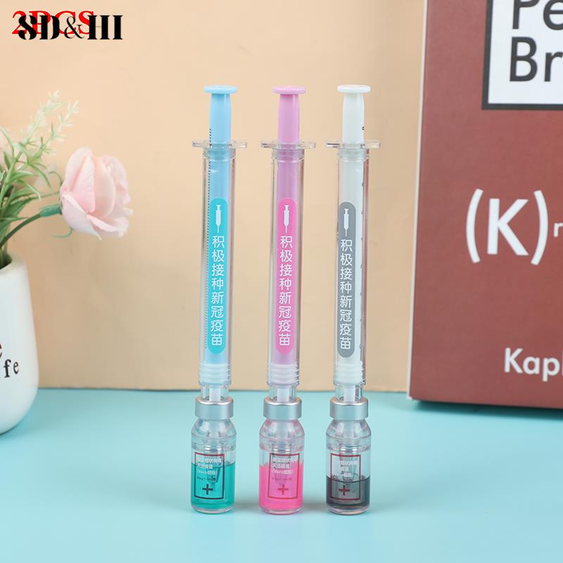 2PC Random ColorNew Push-Pull Simulation Syringe Shape Office Learning Pen Neutral Signature