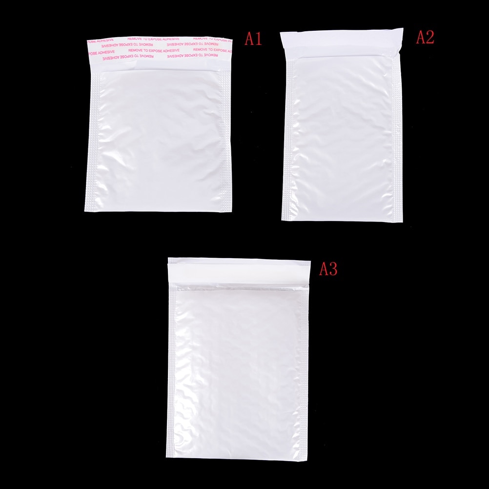 10PCS Shockproof White Foam Envelope Bag Self-sealing Padded Mail Bubble Bag Pearl Film Office Shipping Packaging Parcel