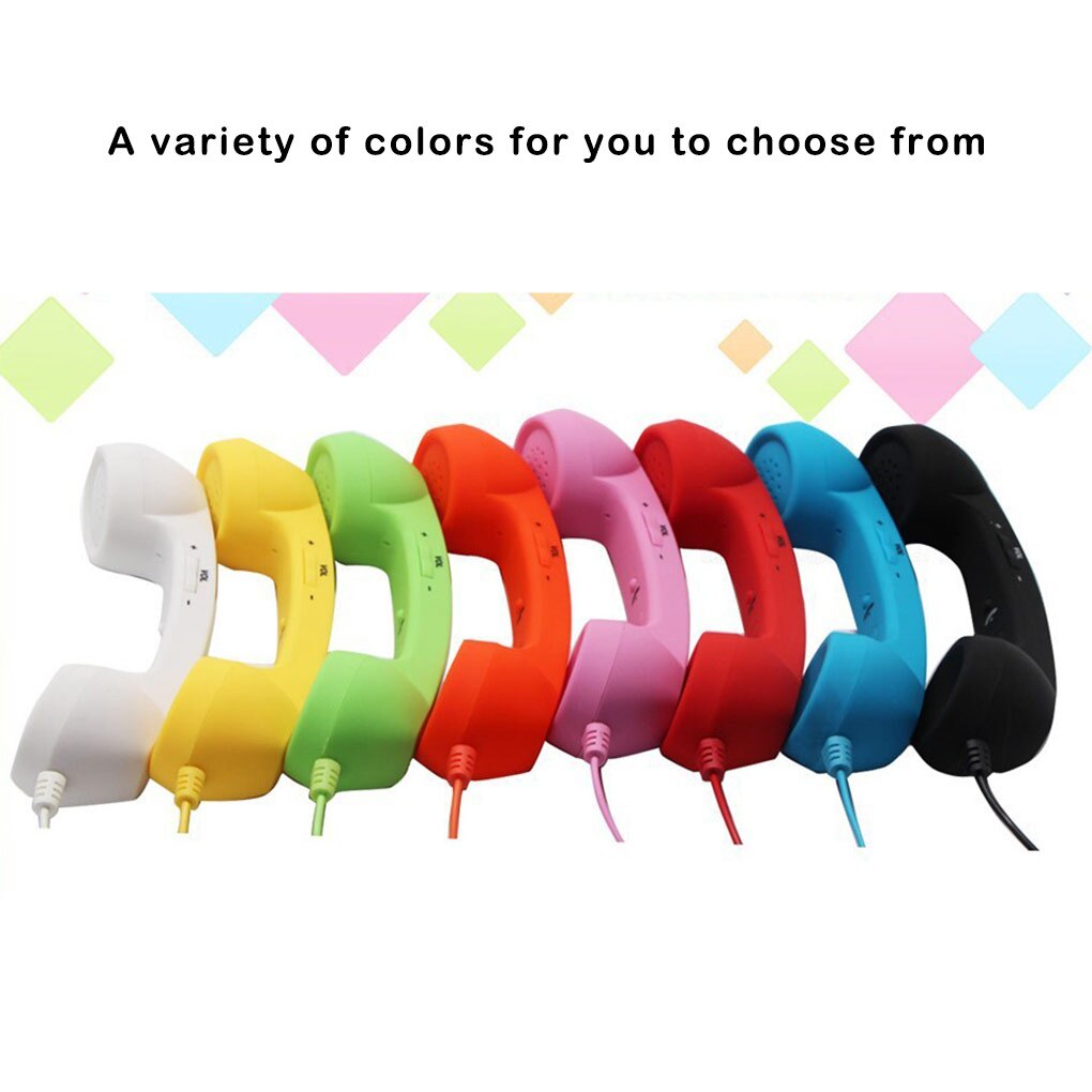 Telephone Handset Fashion Handsets Receiver Wired Universal Phone Receivers Phones Speaker Earpiece Microphone Black