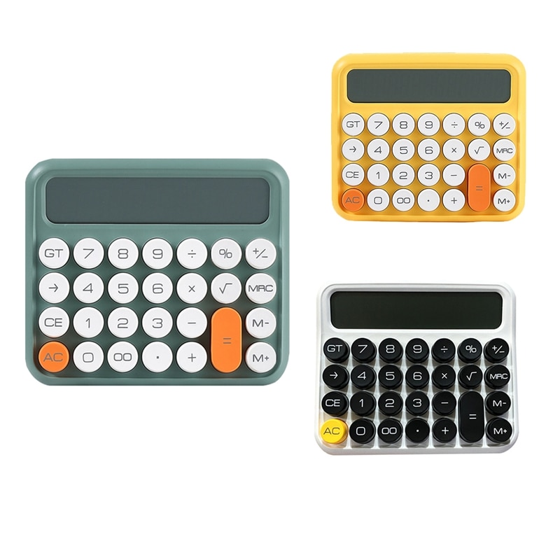 12 Digits Square Calculator Stationery Big Lcd Screen Office Calculator Student Calculator Green