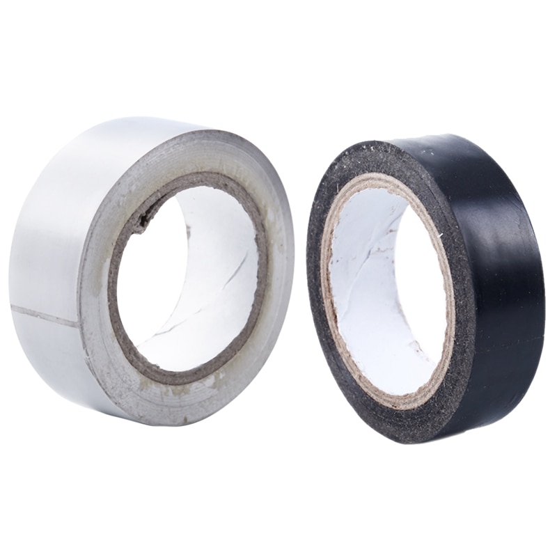 2 Pcs 19Mmx10m Duct Waterproof Tape, Black & White
