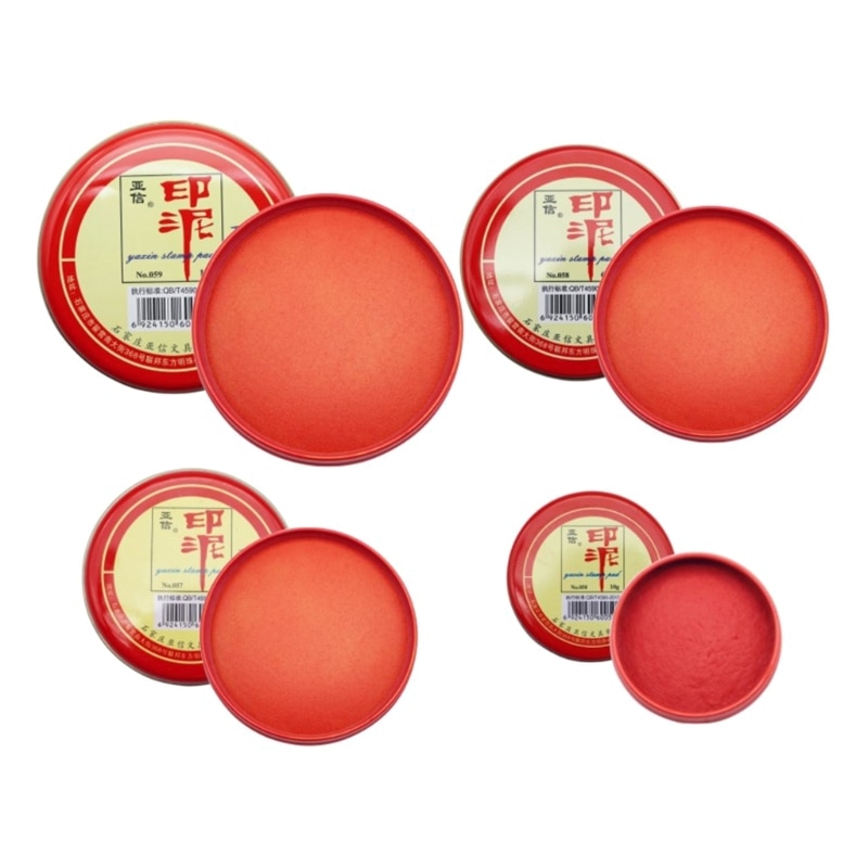 Lightweight Chinese Yinni Pad Red Stamp Pad Practical Round Calligraphy Painting Red Stamp Ink Pad for Bank Office Post