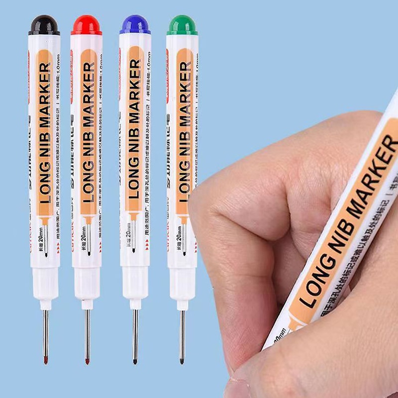 Long Head Marker Pen Deep Hole Firm Pen Bathroom Woodworking Decoration Multi-purpose Deep Hole Marker Pen Tools Pen Marker Head