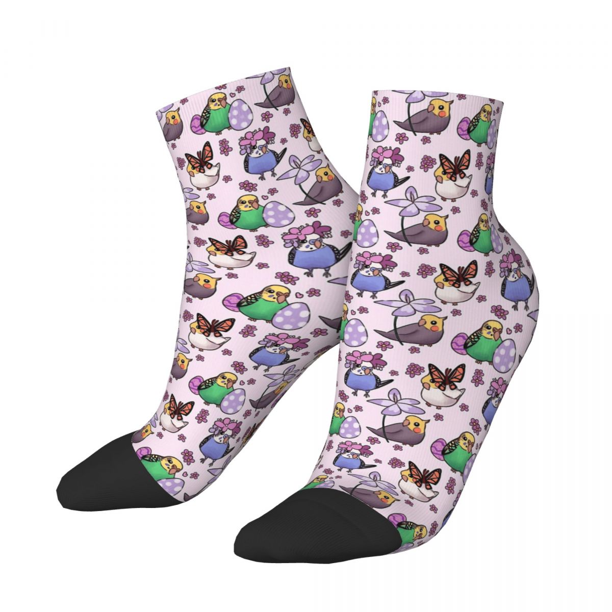 Spring Budgies Cockatiels Pink Cockatiel Unisex Winter Socks Hip Hop Happy Socks street style Crazy Sock