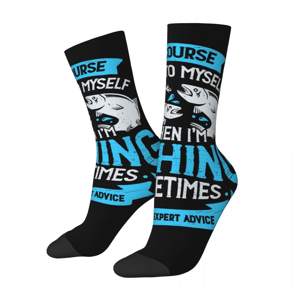 Hip Hop Retro Fishing Angling Design Crazy Men's compression Socks Unisex Harajuku Seamless Printed Funny Novelty Crew Sock