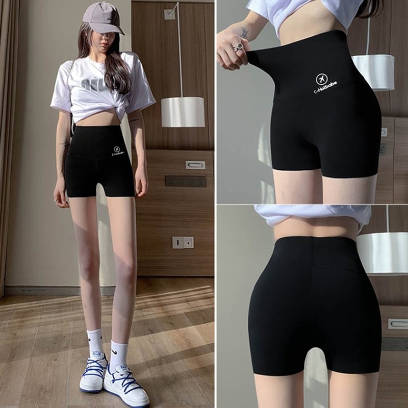 Women Safety Short Pants Summer High Waist Seamless Invisible Ice Silk Safety Short Boxer Briefs Square Sport Cycling Shorts