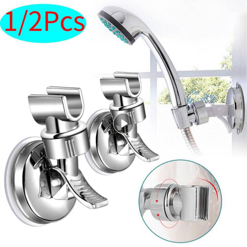 2PCS Shower Head Holder Bracket 360° Adjustable Showerhead Holder Plating Shower Rail Head Holder Bathroom Wall Mount Bracket